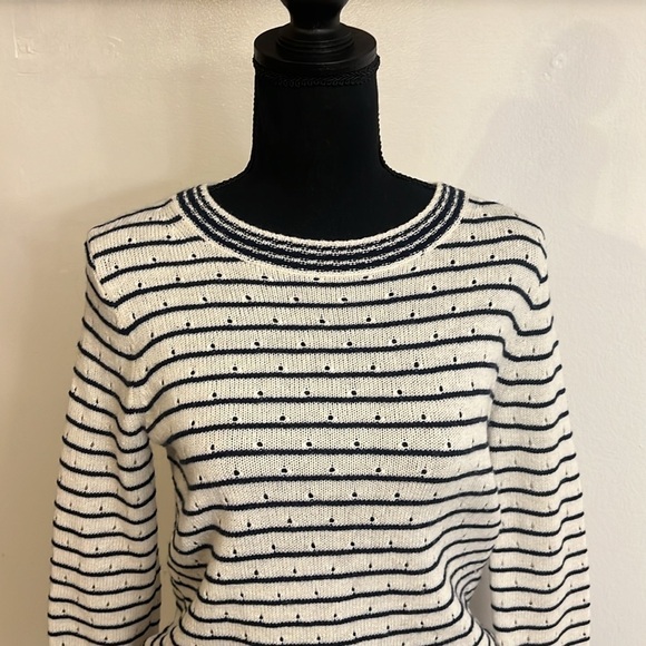 J. Crew Wool and Alpaca Blend Lightweight Horizontal Stripe Sweater, Sz. XS. - Picture 2 of 13